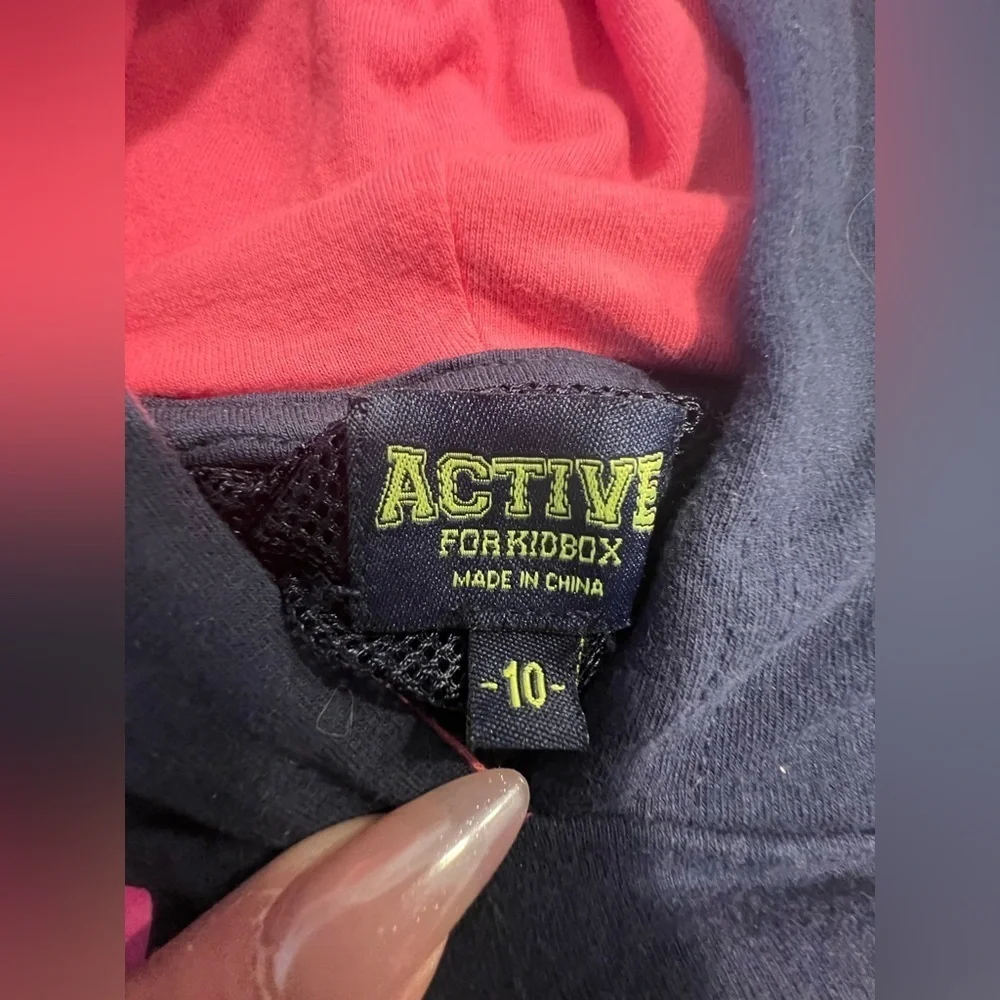 ACTIVE HOODIE Pink and blue stars size 10